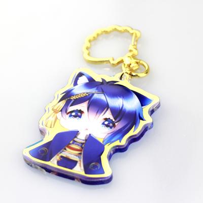 China Gift NO MOQ kpop mirror surface process hotel custom anime key chain acrylic charm with your design for sale