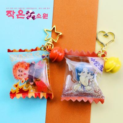 China Hot Sale 2020 Free Sample Factory Direct Promotion Gift Candy Bag Acrylic Key Chain For Comics And Animation Entourage for sale