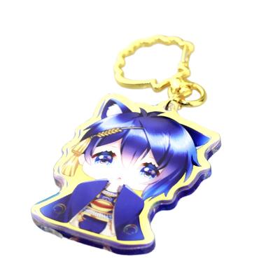 China Souvenir Gifts Promotion FREE SAMPLE Anime Souvenir Gifts Make Your Design Glitter Hologram Key Chain Epoxy Acrylic Charm for sale