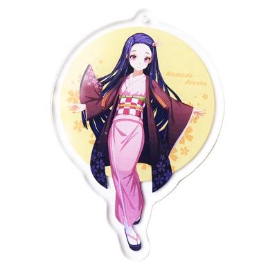 China Promotion Gift NO MOQ Custom Key Chain Anime Acrylic Holographic Charm Eco-friendly for sale