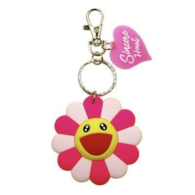 China 2020 Hot Eco-friendly Sunflower Eco-friendly Style BOXIN BOXIN PVC Key Chain For Gift Bag Pendant for sale