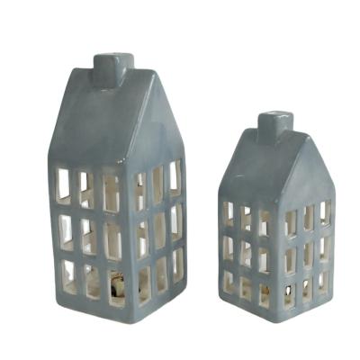 China Luxury Ceramic Christmas Lighted Ceramic House For Home , Christmas Decoration Christmas Ceramic House for sale