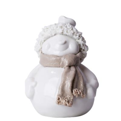 China Home Decor Factory Direct Ceramic Christmas Snowman Ornament Christmas Snowman Decor for sale