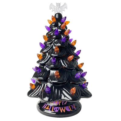 China Europe New Halloween Decorations Ceramic Tree Shaped Light Ornament For Halloween for sale