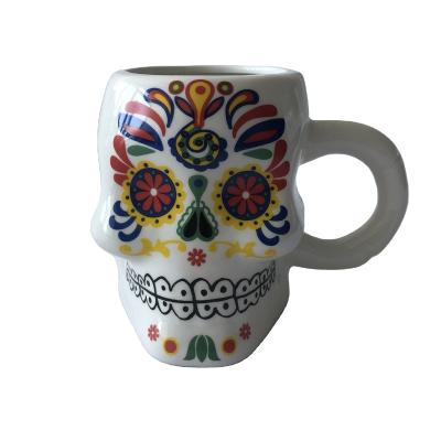 China OTHERS Ceramic Creative Skull Skull Glass Mug Mugs For Bar Accessories Beer Mugs for sale