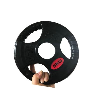 China Universal Wholesale Gym Fitness Equipment Black Color Rubber Weightlifting Dishes for sale