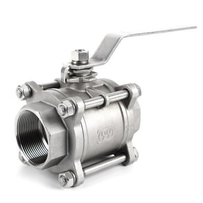 China General Manufacturer 3pc 304/316 Stainless Steel Water Gas Ball Valve Thread Female Valve for sale