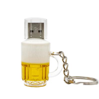 China 8gb 16gb 32gb 64gb USB 2.0 plastic beer mug usb drive beer glass thumb pendrive instant drive for sale