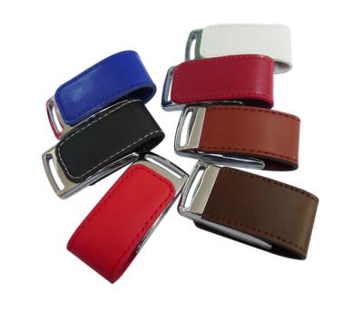 China USB Flash Drive New PU Leather Belt With Magnet Buckle Metal Key Chain Pendant Style USB Flash Drive for sale