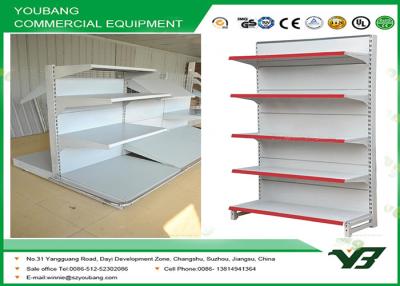 China Custom white gondola shelving , display shelves for retail stores 2 - 8layers for sale