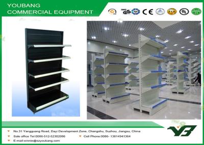 China Black Pegboard Panel Supermarket Display Shelving , retail gondola display for sale