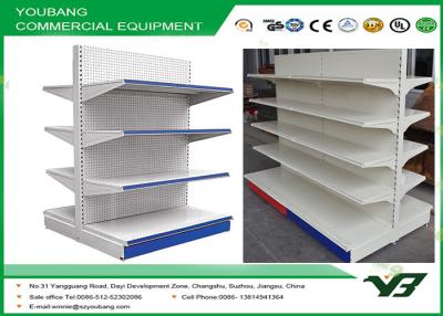 China Cremalheiras de exposição laterais dobro resistentes do shelving/mercearia da exposição do supermercado à venda