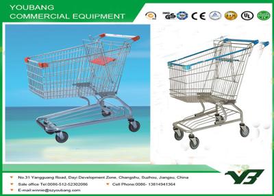 China La carretilla plateada cinc de las compras del supermercado de cuatro echadores Carts estilo americano en venta