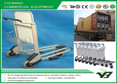 China High Capacity Lightweight airport luggage cart on wheels zinc / chrome coated for sale