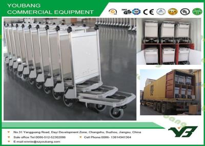 China Custom  3 or 4 wheels Airport luggage hand cart trolley with advertisement space for sale