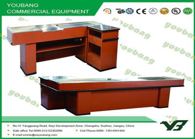 China Customized Supermarket Checkout Counter / Stainless Steel Cash Desk anti - rust for sale