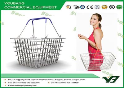 China Metal shopping baskets with handles / Supermarket Shopping Basket Portable and practical for sale