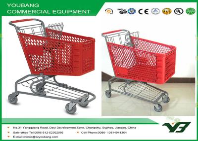 China Carretilla por encargo con las ruedas, color rojo de las compras del supermercado de Unfoldable en venta