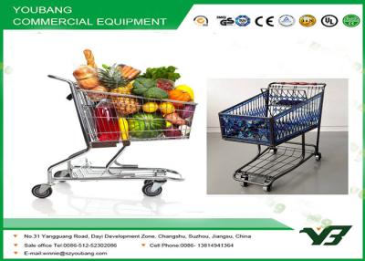 China Zinc Plated  Supermarket Shopping Trolley / American Style retail shopping cart for sale