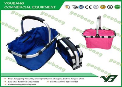 China Las cestas de compras plegables del supermercado reutilizable de la lona Cart color azul o rosado en venta