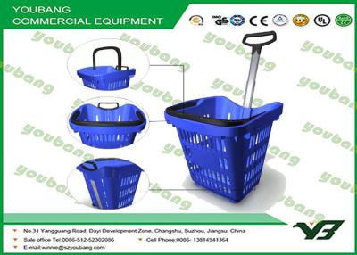 China Cesta del ultramarinos del balanceo de HDPP/del HDPE, carro de la cesta de compras del supermercado con las ruedas en venta