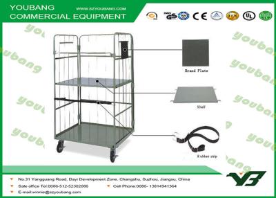 China Envases plegables plateados cinc del rollo de la seguridad de la carretilla de Warehouse con los alambres de metal en venta