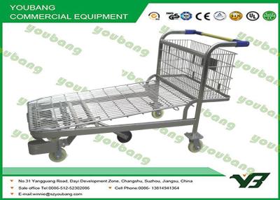 China Portable Powder Coated Luggage Wire Steel heavy duty flat bed trolley with wheels for sale