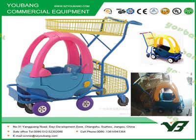 China Light weight  kids metal shopping trolley with wheels , plastic toy and children shopping trolley for sale