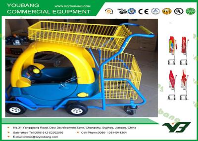 China carretilla que hace compras de los niños 40L/carro de la compra de poca potencia del alambre con las ruedas/la carretilla plástica en venta