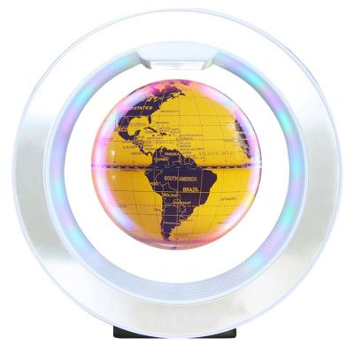 China Global 6 Inch Round Home Decors Creative Gifts Led Rotating Globe Levitating Earth Light Lamp Magnetic Levitation Floating for sale