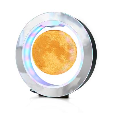 China None Postmodern Creative Colorful 3D Printing Levitation Radio Night Light Bulb Moon Fill Floating Magnetic Levitating Lamp for sale