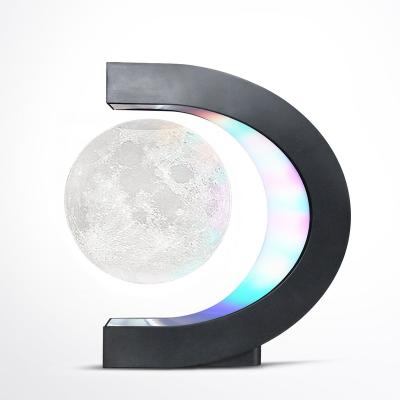 China Dropshipping 3D Night Hanging Creative Postmodern Floating Light Bulb Rotating In Air Magnetic Levitation Vgazer Moon Levitating Lamp for sale