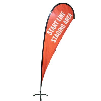 China Nonprofit Organizations Event Outdoor Advertising Flagpole Rectangle Banner Beach Square Double Side Printing Aluminum Flag for sale