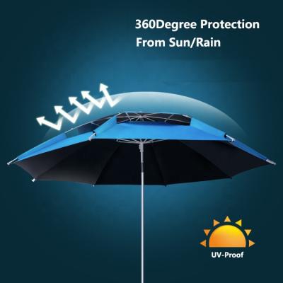 China Modern Wholesale High Quality Vented Outdoor Fishing Umbrella With Coating For Shelter for sale