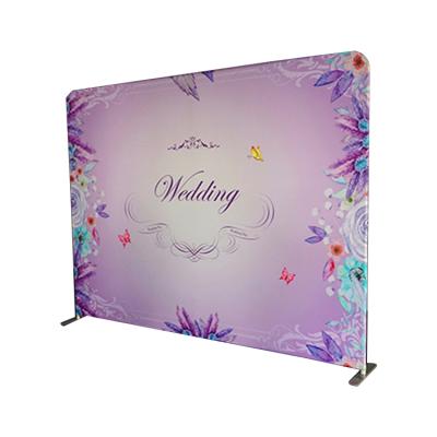 China Exhibition Booth Large Pleat Tension Fabric Display Advertising Backwall And Display Backwall For Expo Trade Show for sale