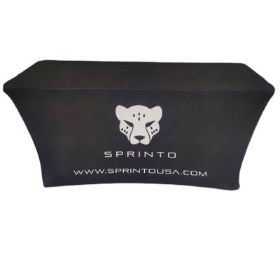 China Customized disposable full color printing reception tablecloth trade show table cover tablecloth for sale