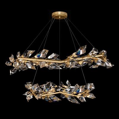 China Modern Led Lighting Staircases Lights Large Ceiling Hotel Round Luxury Modern Baccarat Pendant Crystal Chandelier for sale