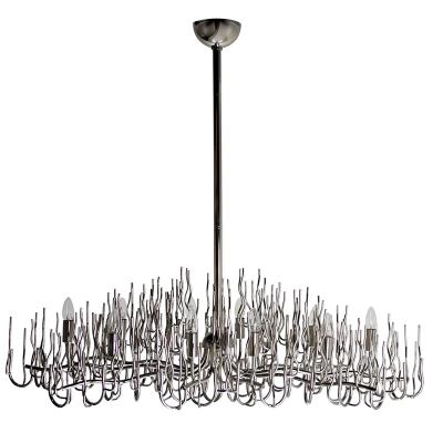 China Large Modern Huge Rare Oval Chromed Bush Chandelier For Living Room Dining Room Villa for sale