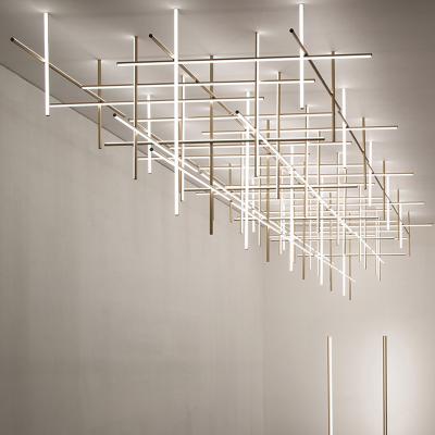 China Modern Custom Made Modern Hotel Linear Pendant Light Large Led Contemporary Minimalist Chandelier (Dimmable Lighted and Detachable Installation) for sale