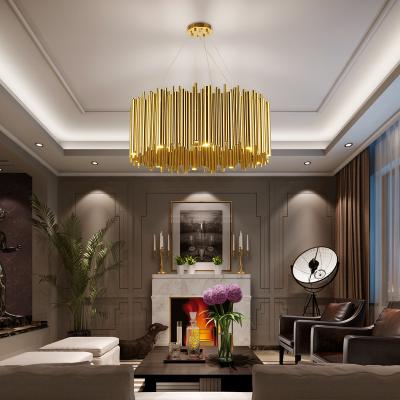 China Modern Modern Hotel Lobby Interior Decoration Pendant Lighting Luxury Brass Chandelier for sale