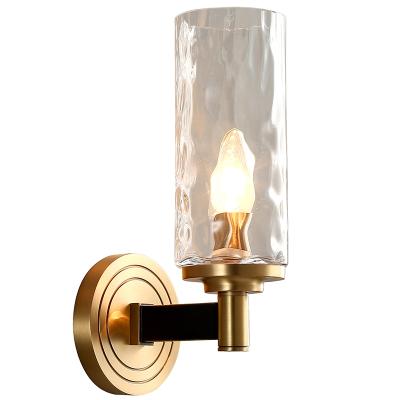 China Modern Indoor Modern LED Wall Lamp Gold Glass Wall Brass Decorative Bronze Sconce for sale