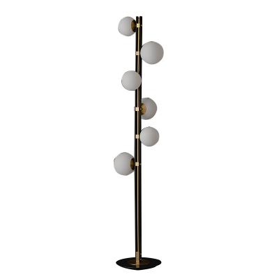 China Modern LED Glass Ball Floor Lamp Living Room Modern Standing Lamp Nordic Simple Home Deco Lighting Fixtures Bedside Lamps for sale