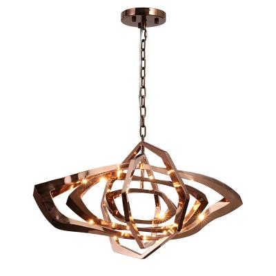 China Modern Luxury Decoration Stainless Steel Rose Gold Hotel Pendant Lighting Chandeliers (G4 Bub, Height Adjustable) for sale