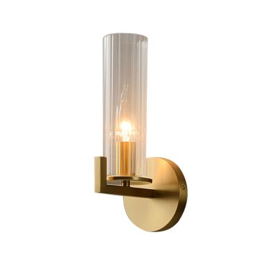 China Modern All BrassAmerican Wall Lamp European Lighting Modern Simple Bedroom Bedside Lamp Living Room Corridor Wall Lamp for sale