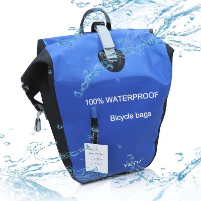 China Water Proof OEM/Odm Bicycle Bags 500D PVC Rear Bike Pannier Saddle Bag Waterproof Travel Bicycle Outdoor Bicycle Recycling Bags and Boxes for sale