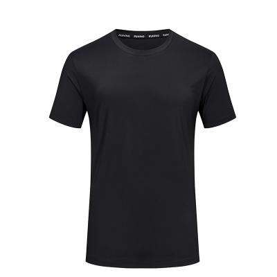 China Breathable Mens Sports Breathable Sporty Black Running Printing Custom Made Quick Dry T Shirts for sale