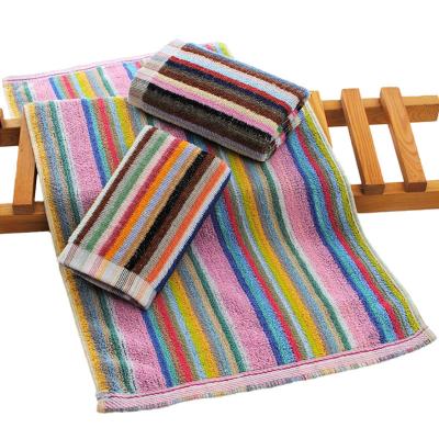 China Multicolor 100% Child Safe Cotton Bath Towel 3 Pieces Set Hotel Household Towel Manufacturer Soft Absorbent Customized Wholesale Low Price for sale