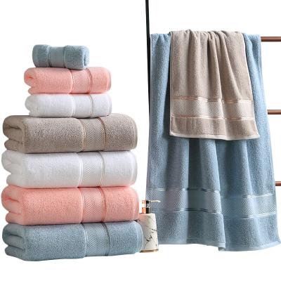 China Child Safe Hot Selling Pure Cotton Bath Shower Towel Set 3 Pieces For Home And Hotel Towel Set Manufacturers Soft Absorbent Custom etc. for sale