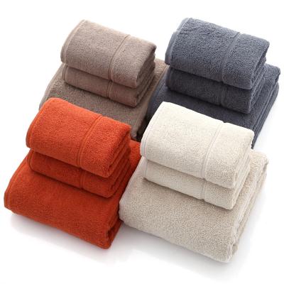 China Safe For Kids A Variety Of Pure Solid Color Cotton Bath Face Towel Soft Absorbent Set 3 Pieces For Home And Hotel Makers Custom for sale