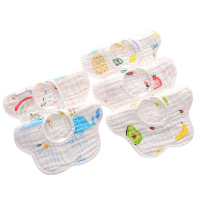 China Six-layer cotton yarn baby bib saliva child-safe grade A towel 360 degree rotating bib to prevent the baby from spitting up milk for sale